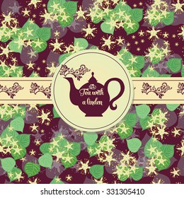 Pattern card teapot with linden