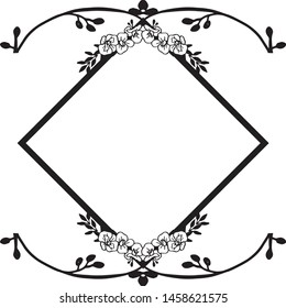 Pattern of cards, with elegant frame, ornament flower and leaf. Vector
