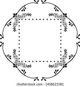 Pattern of cards, with elegant frame, ornament flower and leaf. Vector