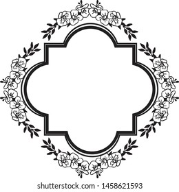 Pattern of cards, with elegant frame, ornament flower and leaf. Vector