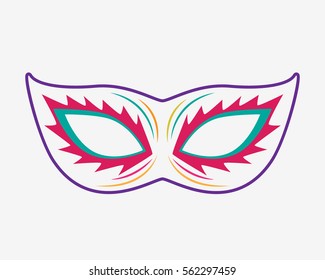 pattern carnival masks. an icon in a flat style. vector illustration, isolated on a light background