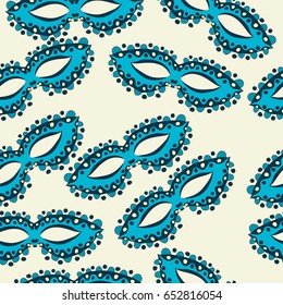 pattern of carnival masks. vector illustration. Drawing by hand