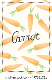 Pattern Carrot Vector Water Color 
