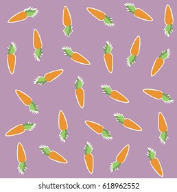 Pattern with Carrots. Seamless Illustration. 
