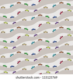 Pattern with cars, vector illustration.