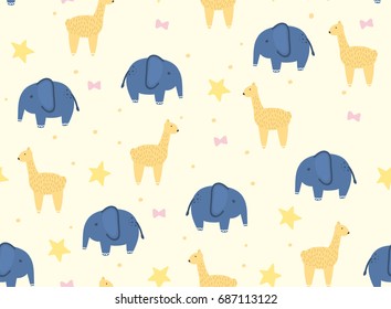 pattern with cartoon animals