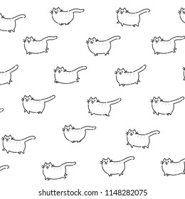 Pattern cartoon character of the cat. Set of different poses of the character in the vector. The looped animation of the cat. Animation for a game or a cartoon.
