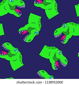 Pattern with cartoon dinosaurs. Seamless pattern for textile, fabric, wrapping paper, web, phone case, wallpaper, clothes, stationary.