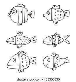 pattern with cartoon fish