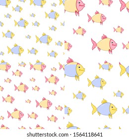 a pattern of a cartoon fish. Wallpapers for children.