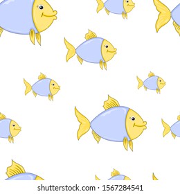 a pattern of a cartoon fish. Wallpapers for children.