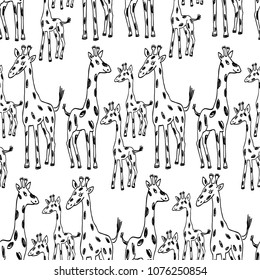 Pattern of the cartoon giraffes