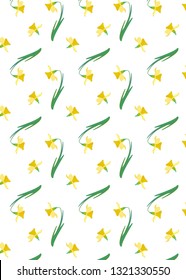 pattern with cartoon narciss vector illustration.