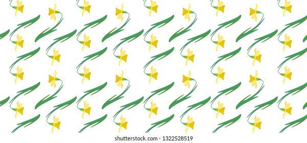 pattern with cartoon narciss vector illustration.