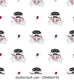 Pattern cartoon spider. Vector illustration
