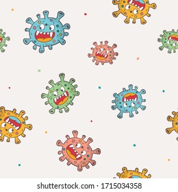 pattern cartoon virus illustration, background vector