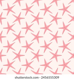 pattern of cartoon-style decorative sea stars, capturing the essence of underwater life. vibrant marine starfish illustrations, perfect for adding a touch of oceanic charm to your design projects.