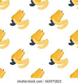 Pattern with cashews color icons in cartoon design