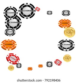 Pattern with Casino Chips. Vector illustration