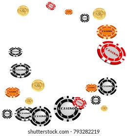 Pattern with Casino Chips. Vector illustration