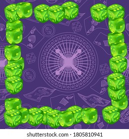 Muster mit Casino Dice. Muster für Werbung für Partys, Events in Vegas.