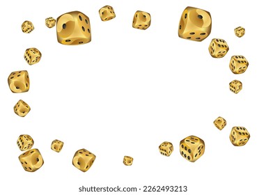 Pattern with Casino Dice. Pattern for ads of parties, events in Vegas.
