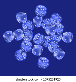 Pattern with Casino Dice. Vector illustration for print, textile, paper