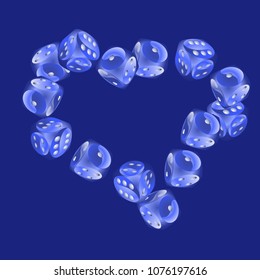 Pattern with Casino Dice. Vector illustration for print, textile, paper