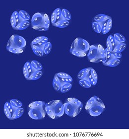 Pattern with Casino Dice. Vector illustration for print, textile, paper