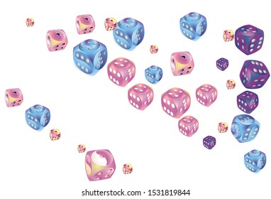 Pattern with Casino Dice. Vector illustration for print, textile, paper