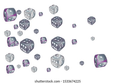 Pattern with Casino Dice. Vector illustration for print, textile, paper