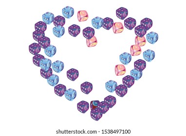 Pattern with Casino Dice. Vector illustration for print, textile, paper