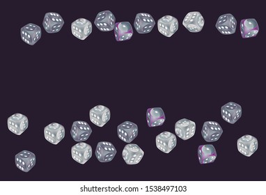 Pattern with Casino Dice. Vector illustration for print, textile, paper