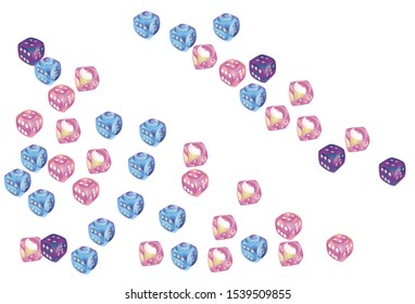 Pattern with Casino Dice. Vector illustration for print, textile, paper
