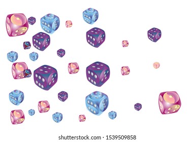 Pattern with Casino Dice. Vector illustration for print, textile, paper