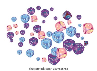 Pattern with Casino Dice. Vector illustration for print, textile, paper