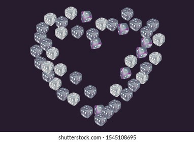 Pattern with Casino Dice. Vector illustration for print, textile, paper