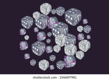 Pattern with Casino Dice. Vector illustration for print, textile, paper