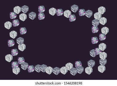 Pattern with Casino Dice. Vector illustration for print, textile, paper