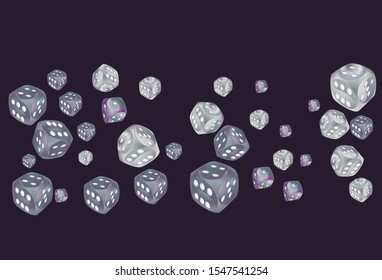 Pattern with Casino Dice. Vector illustration for print, textile, paper