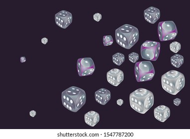 Pattern with Casino Dice. Vector illustration for print, textile, paper