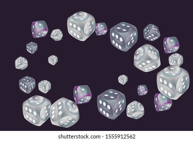 Pattern with Casino Dice. Vector illustration for print, textile, paper
