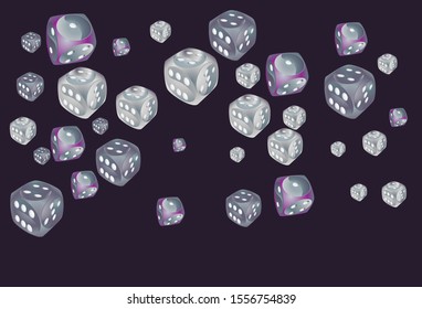 Pattern with Casino Dice. Vector illustration for print, textile, paper