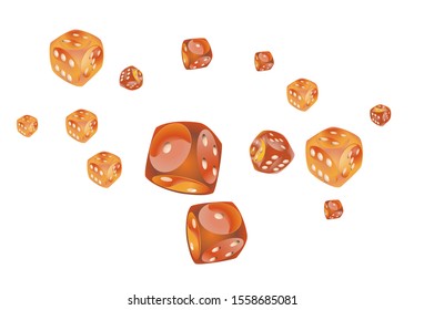 Pattern with Casino Dice. Vector illustration for print, textile, paper