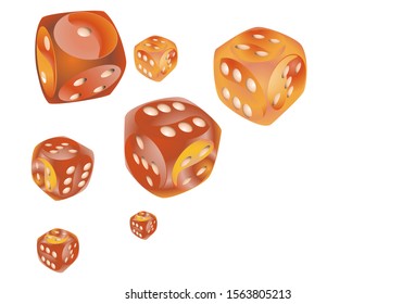 Pattern with Casino Dice. Vector illustration for print, textile, paper