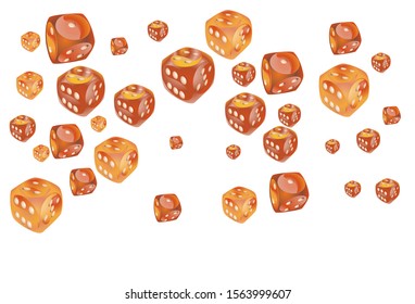 Pattern with Casino Dice. Vector illustration for print, textile, paper