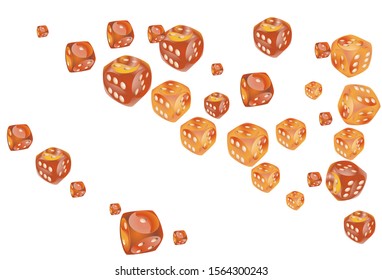 Pattern with Casino Dice. Vector illustration for print, textile, paper