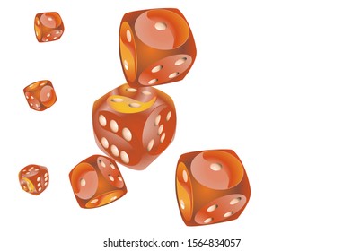 Pattern with Casino Dice. Vector illustration for print, textile, paper