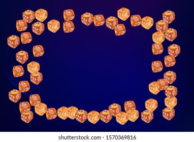 Pattern with Casino Dice. Vector illustration for print, textile, paper
