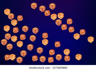 Pattern with Casino Dice. Vector illustration for print, textile, paper